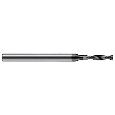 Harvey Tool 1/32 Drill dia. x 0.2080 in. Flute Length Carbide HP Drill for Flat Bottom, 2 Flutes, AlTiN Coated FBG0312-C3
